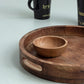 "Aham svarupa" Round Serving Tray in Mango Wood