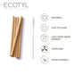 Bamboo Straws with Cleaning Brush | Set of 6 | Reusable Straws
