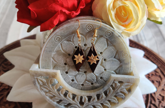 Handcrafted Lamp Single Earrings (Blue)