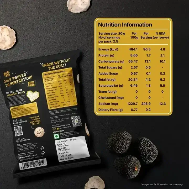 Brown rice Crisps, Black Truffle