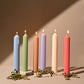 Ribbed Tall Candles | Unscented Soy wax | Available in assorted Colors | Set of 2