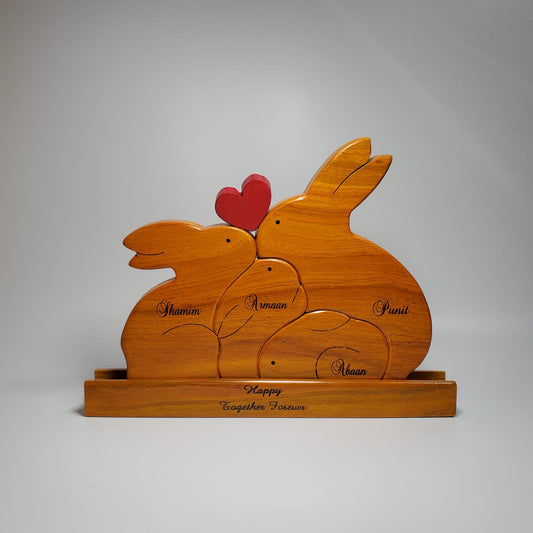 Rabbit Family With Two Kids