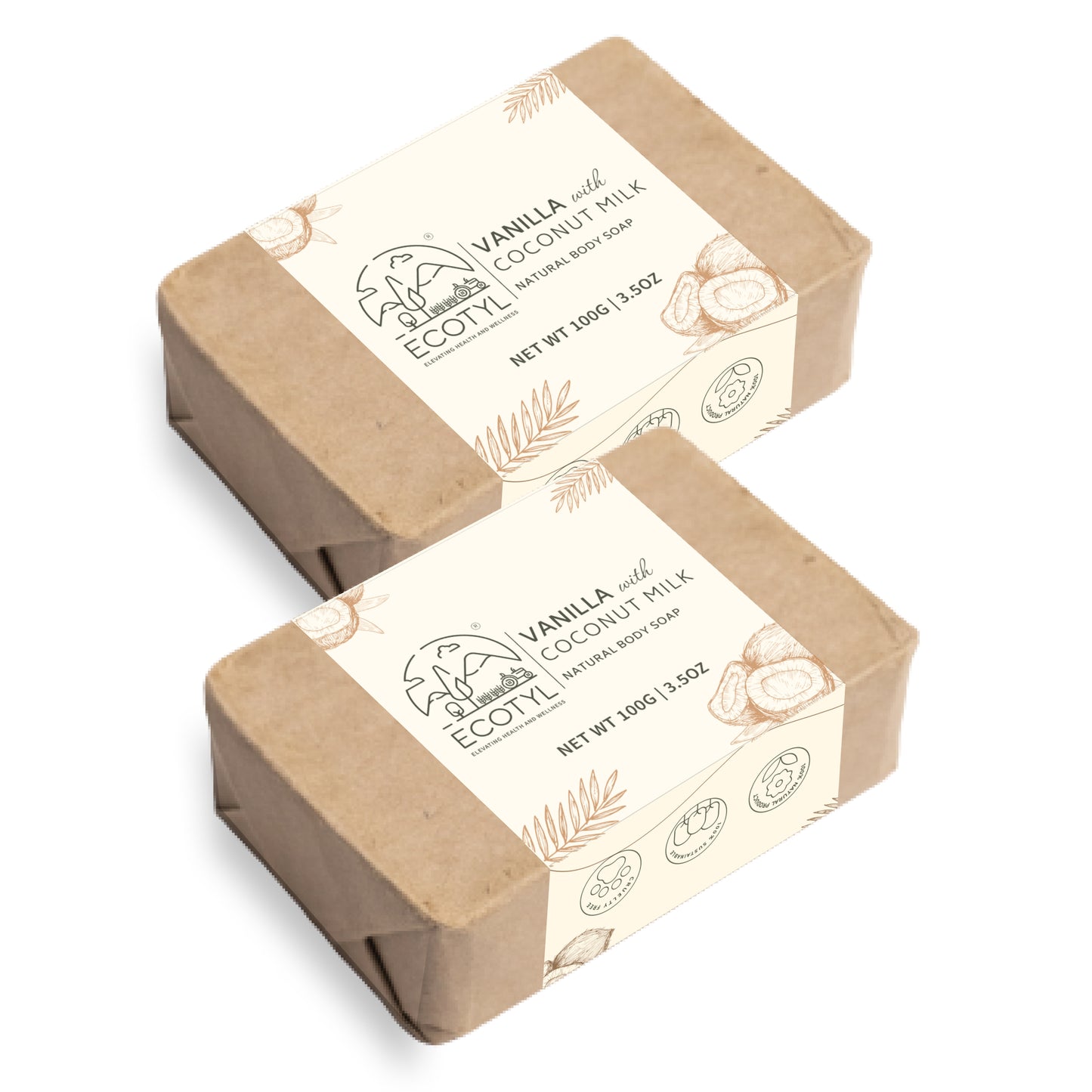 Coconut Milk Soap with Vanilla | 100% Natural | Nourishing & Hydrating | Set of 2