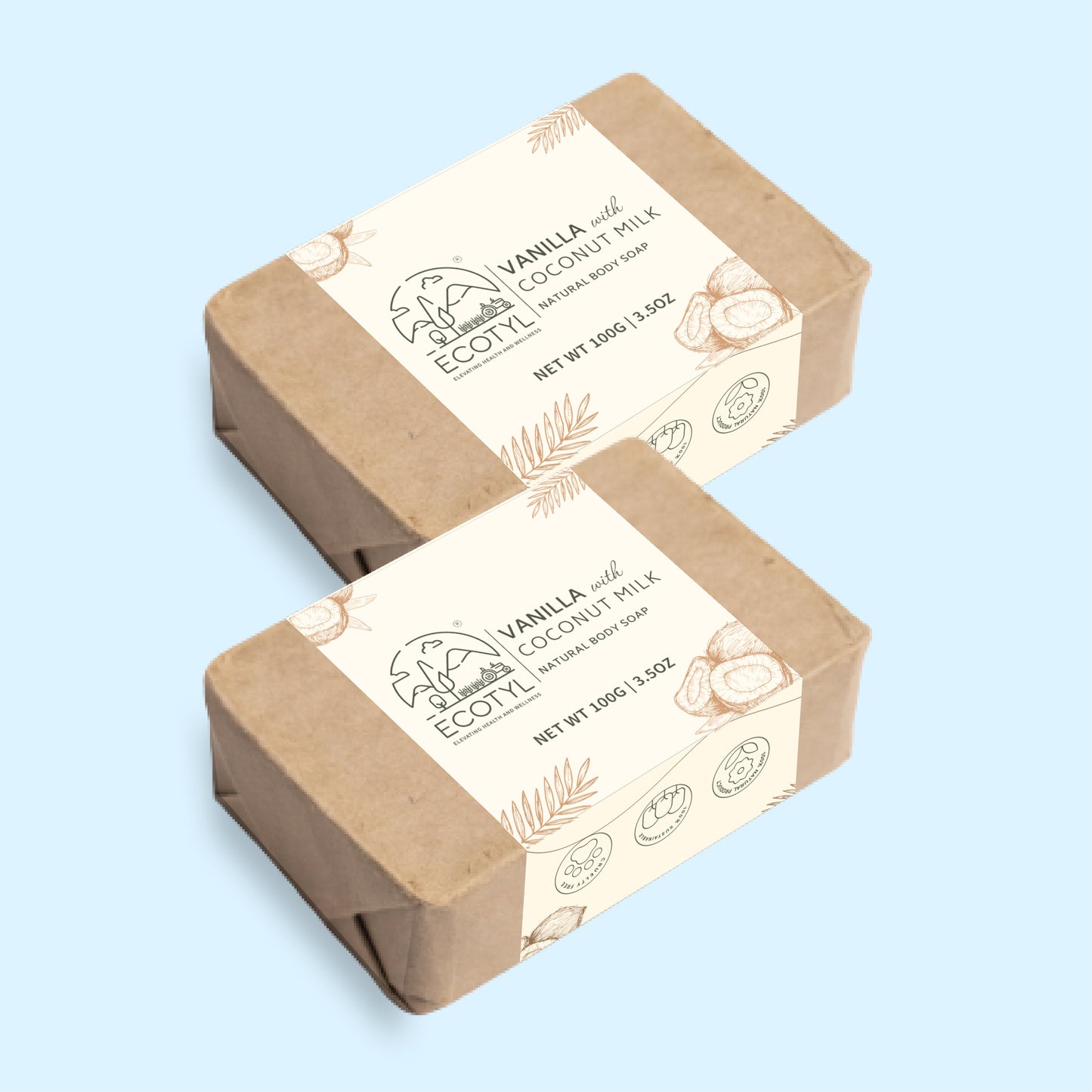 Coconut Milk Soap with Vanilla | 100% Natural | Nourishing & Hydrating | Set of 2