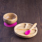 Bamboo Eco Friendly Suction Bowl + Plate Set with Spoon