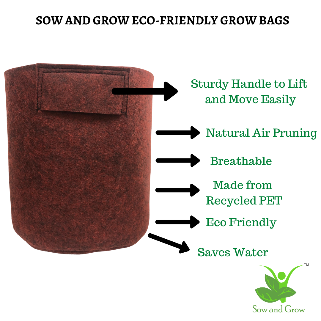 Geo Fabric Grow Bag || Size 24 x 12 inches || Set of 2