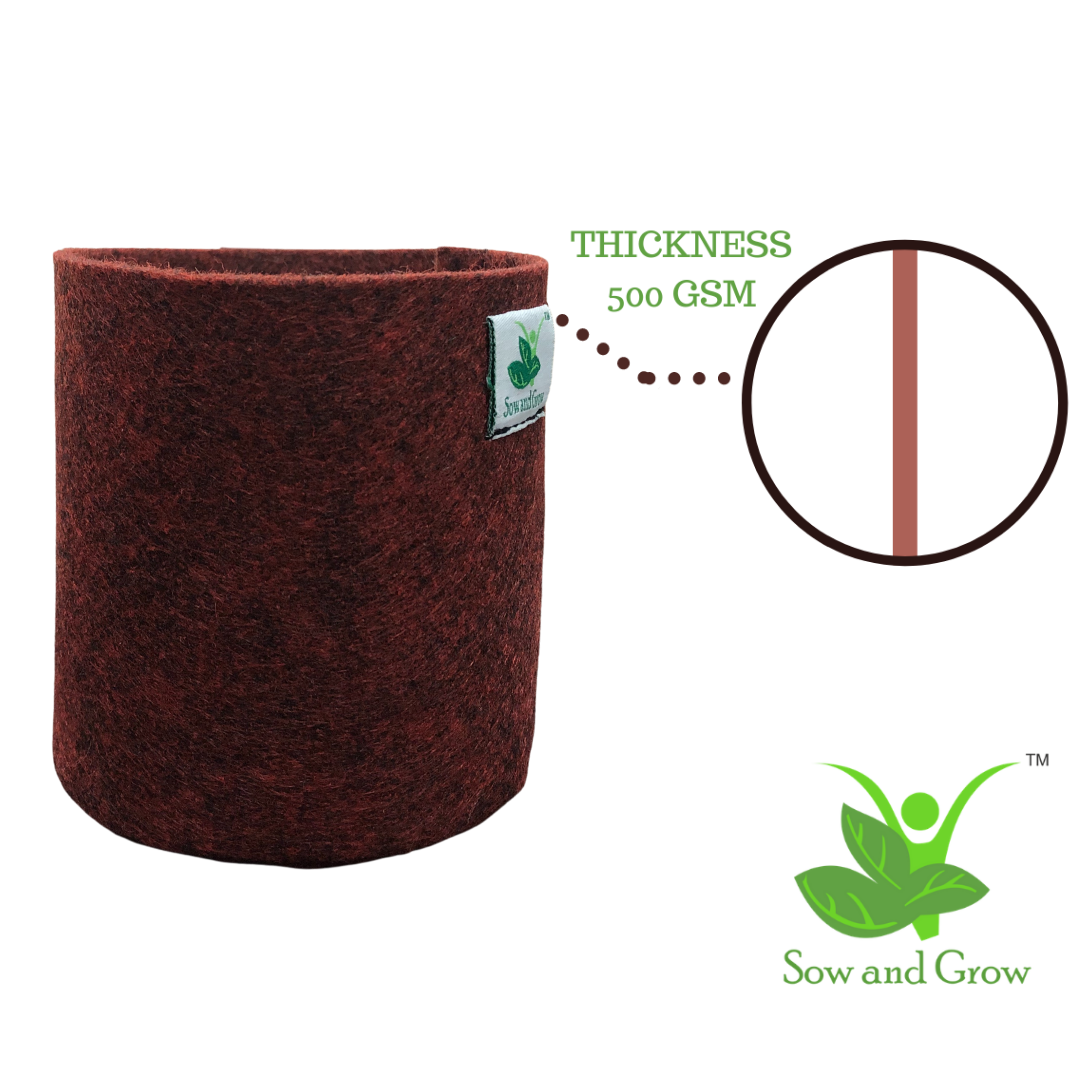 Geo Fabric Grow Bag || Size 8 x 8 inches || Set of 4
