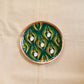 Copper Enamel Wall Plate "Gardens of Vishwakarma, Greens - Wildflower"