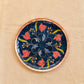 Copper Enamel Wall Plate "Blue Swirling lotus"
