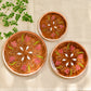 Copper Enamel Wall Plate "Brown Swirling Lotus"