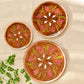Copper Enamel Wall Plate "Brown Swirling Lotus"