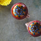 Copper Enamel Diya : Set 2 (Orange)