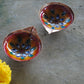 Copper Enamel Diya : Set 2 (Orange)