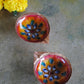 Copper Enamel Diya : Set 2 (Orange)