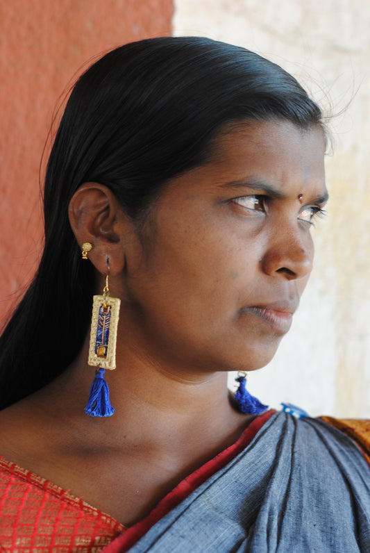 Jharokha Earrings Blue