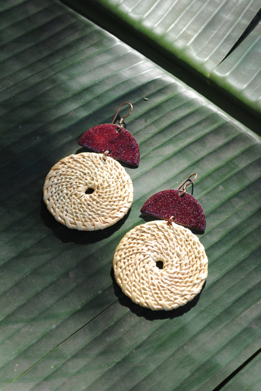 Chandrabindu Earrings (Red)