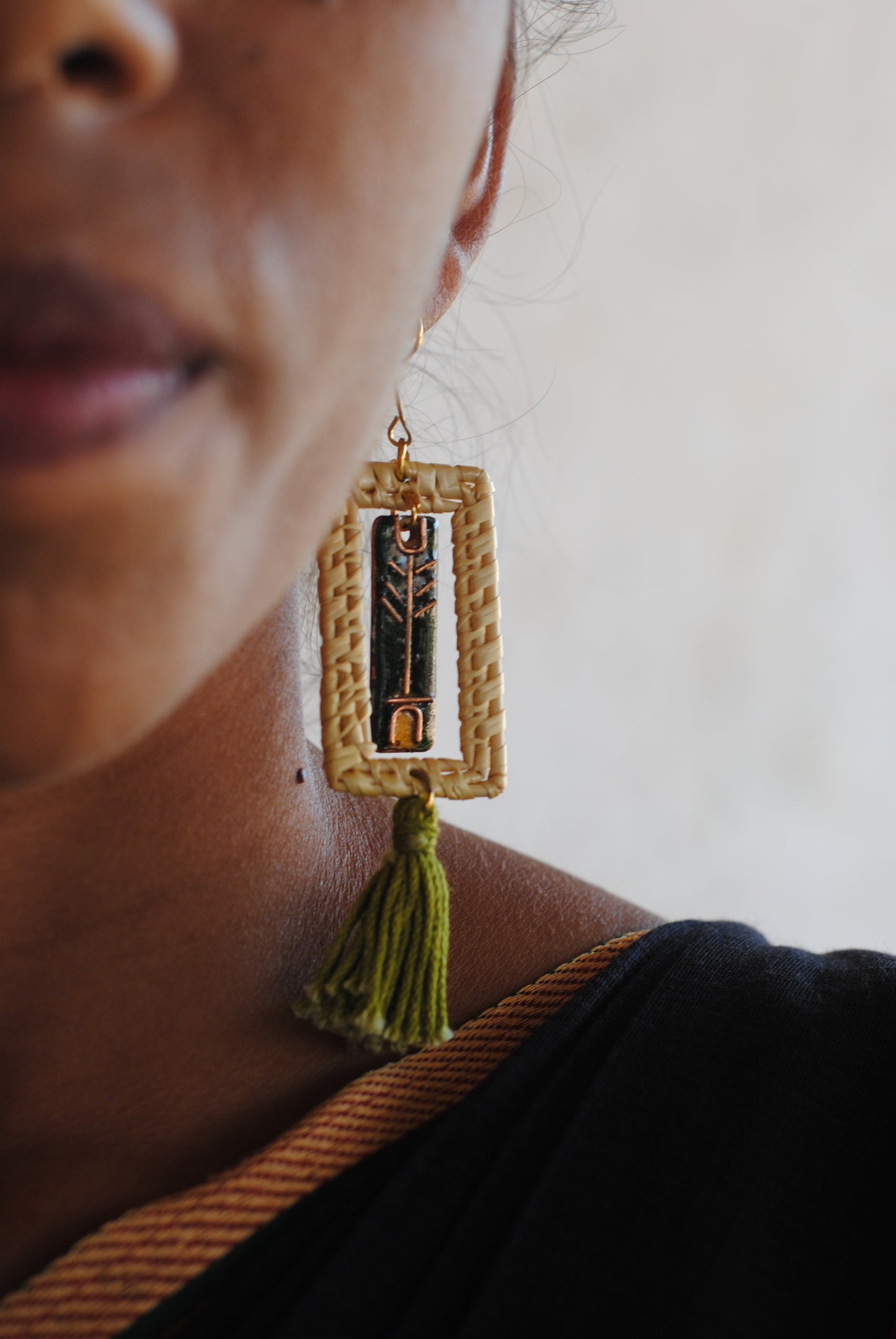 Jharokha Earrings Green