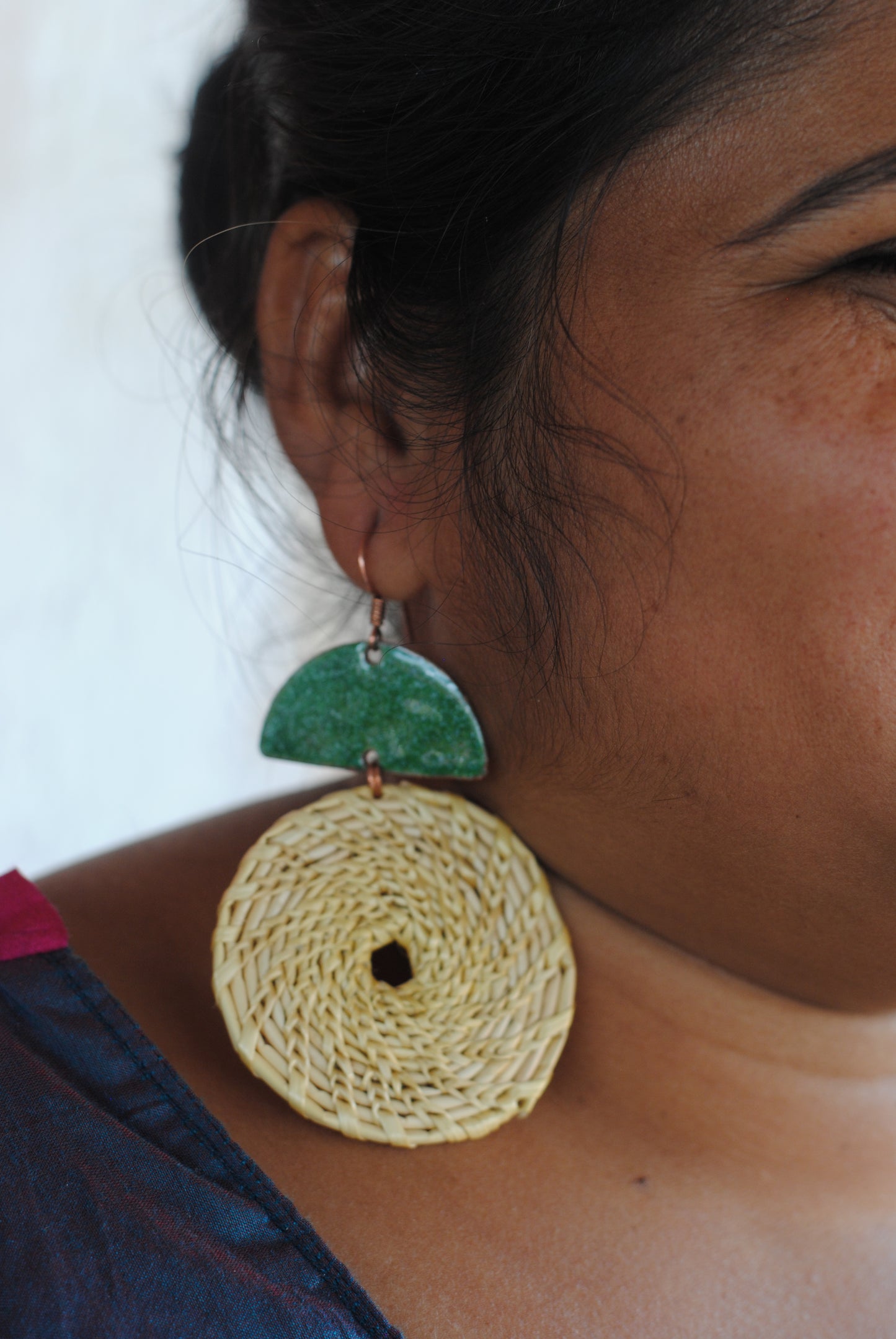Chandrabindu Earrings (Green)