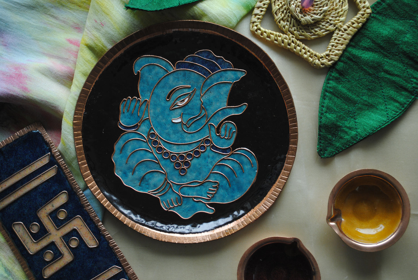 Ekadanta - Ganesha Wallplate (Black)