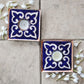 Rangoli Square Tealight Holder : Set of 2 (Blue)