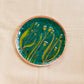 Copper Enamel Wall Plate "Gardens of Vishwakarma, Greens -Emilia"