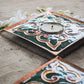 Rangoli Square Tealight Holder Set of 2 Dark Green