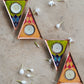 Rangoli Triangle Tealight Holder : Set of 2 (Yellow)