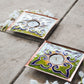 Rangoli Square Tealight Holder : Set of 2 (Parrot Green)