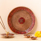 Archana Pooja Thali, Diya & Agarbatti Stand Combo : Red