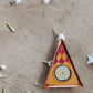Rangoli Triangle Tealight Holder : Set of 2 (Yellow)
