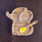 Bamboo Elephant Plate With Suction for Kids