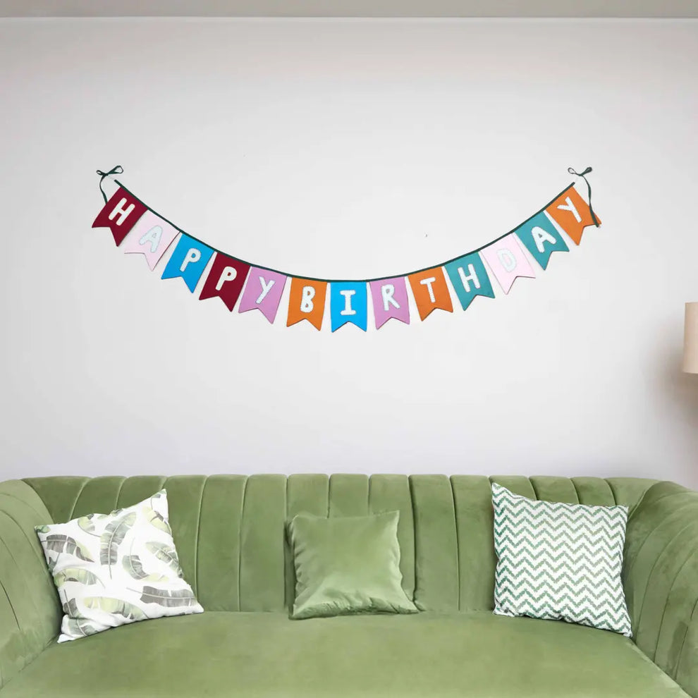 Happy Birthday Swallowtail Flag Bunting/Banner