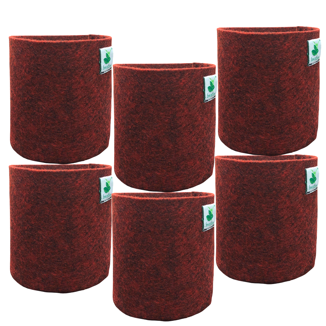 Geo Fabric Grow Bag || Size 5 x 5 inches || Set of 6