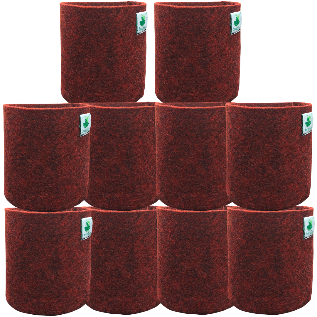 Geo Fabric Grow Bags || Small Fabric Pots (6 * 6 inches) Without Handles || Set of 10 Bags