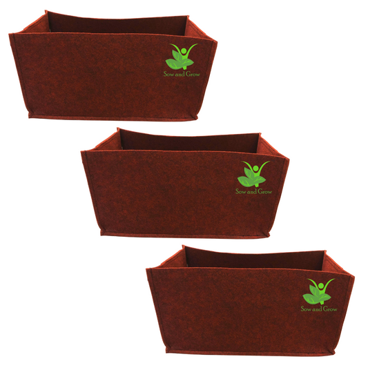 Air Pruning Geo Fabric Grow Bags || Size 18x9x9 inches || Set of 3