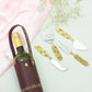 Wine and Cheese Hamper | Vegan leather wine holder with Brass Cheese knives