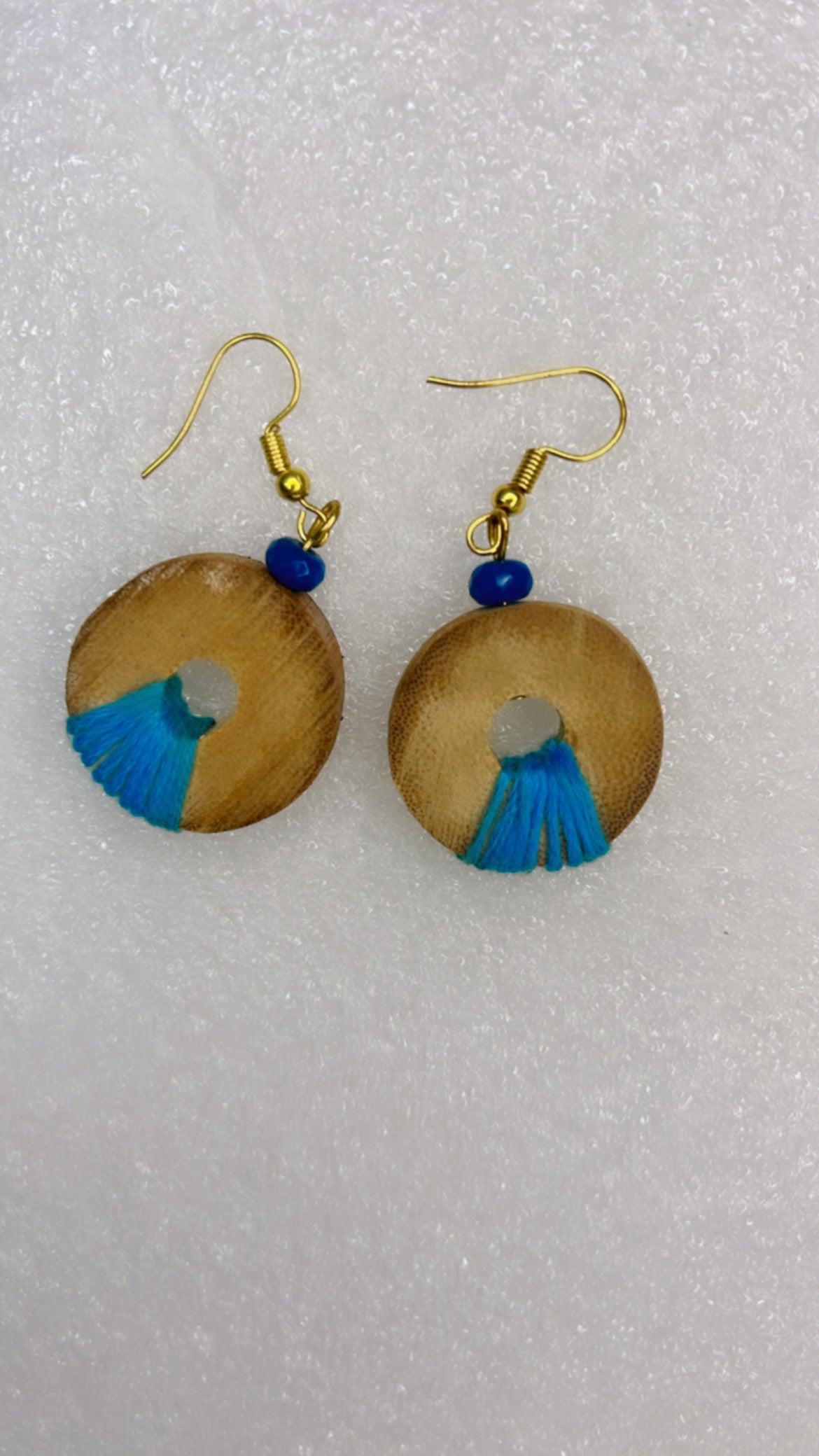 Handcrafted Bamboo Circle Thread Earrings