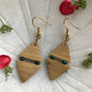 Handcrafted Bamboo Double Triangle Earrings (Green)