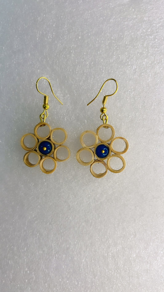 Handcrafted Bamboo Flower Earrings