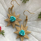Handcrafted Bamboo Star Flower Earrings