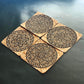 Hand Painted Cork Coasters - Black Colour Design (Set Of 4)