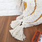 Mustard Yellow & Ivory Tufted Boho Textured Cotton cushion cover