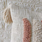 Rust Orange Blush Pink & Ivory Tufted Cushion Cover