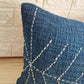 Blue Natural Raw Cotton Hand Dyed Fabric Hand Stitches Hand Kantha Pillow Cover