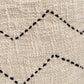 Ivory and Black Kantha Textured Cotton Cushion Cover