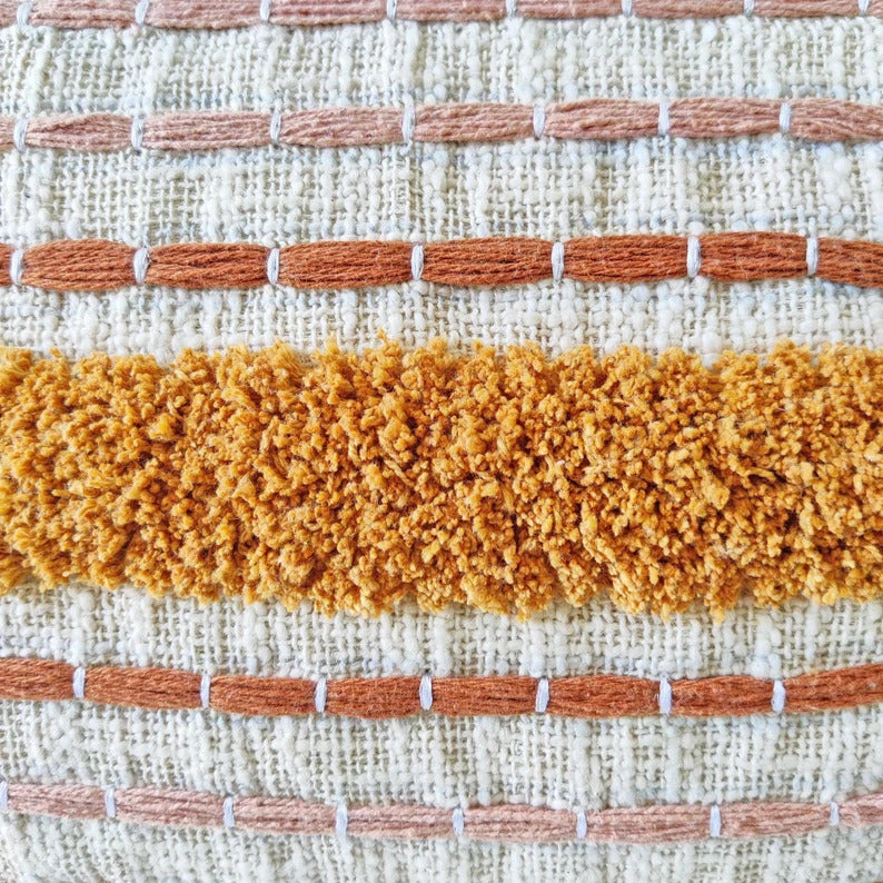 Boho Rainbow Tufted Cushion Cover