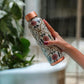 Vintage Floral Print Pure Copper Water Bottle