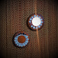 Kutch Pottery Mirror Work Tealight Holder Round (Set of 2)
