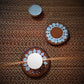 Kutch Pottery Mirror Work Tealight Holder Round (Set of 2)