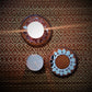 Kutch Pottery Mirror Work Tealight Holder Round (Set of 2)